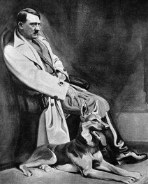 Adolf Hitler AH mit Blondie Zeichnung